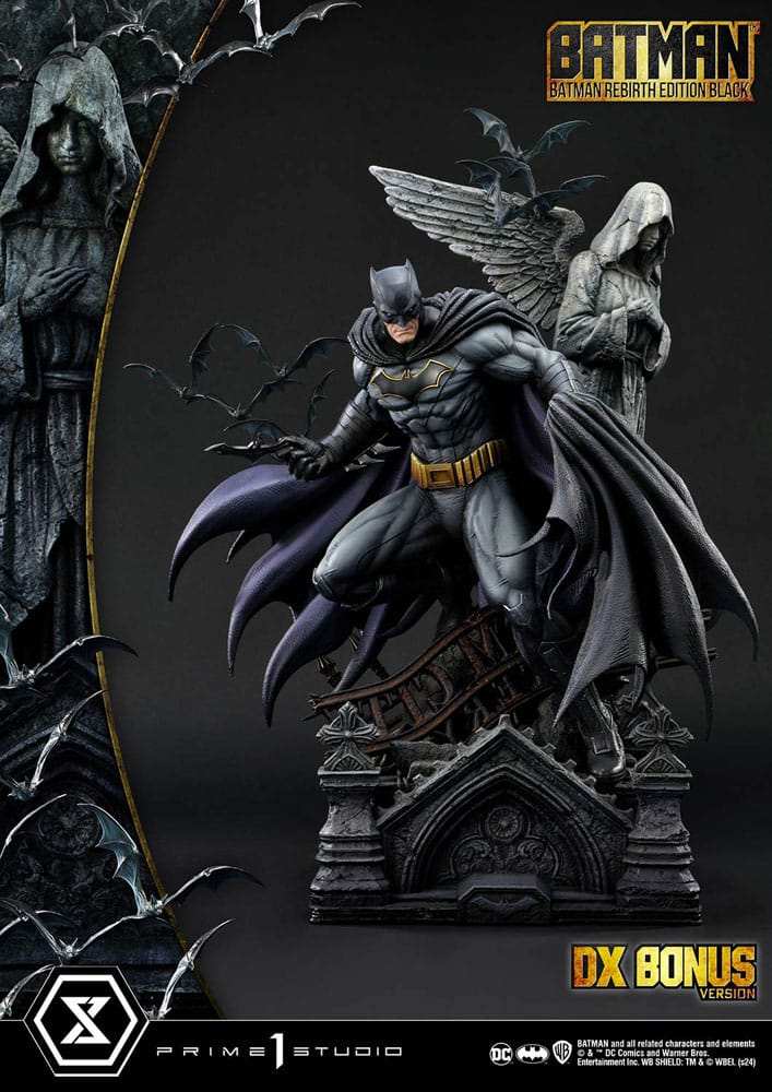 Batman Ultimate Premium Masterline Series Statue 1/4 Batman Rebirth Edition Black Deluxe Bonus Version 71 cm - Smalltinytoystore