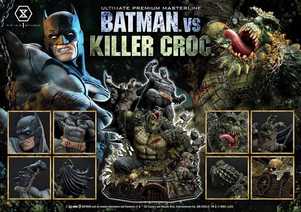 Batman Ultimate Premium Masterline Series Statue Batman Versus Killer Croc 71 cm - Smalltinytoystore