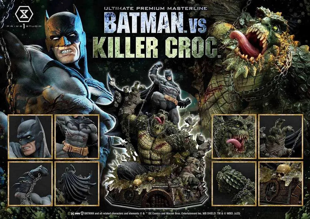 Batman Ultimate Premium Masterline Series Statue Batman Versus Killer Croc 71 cm - Smalltinytoystore