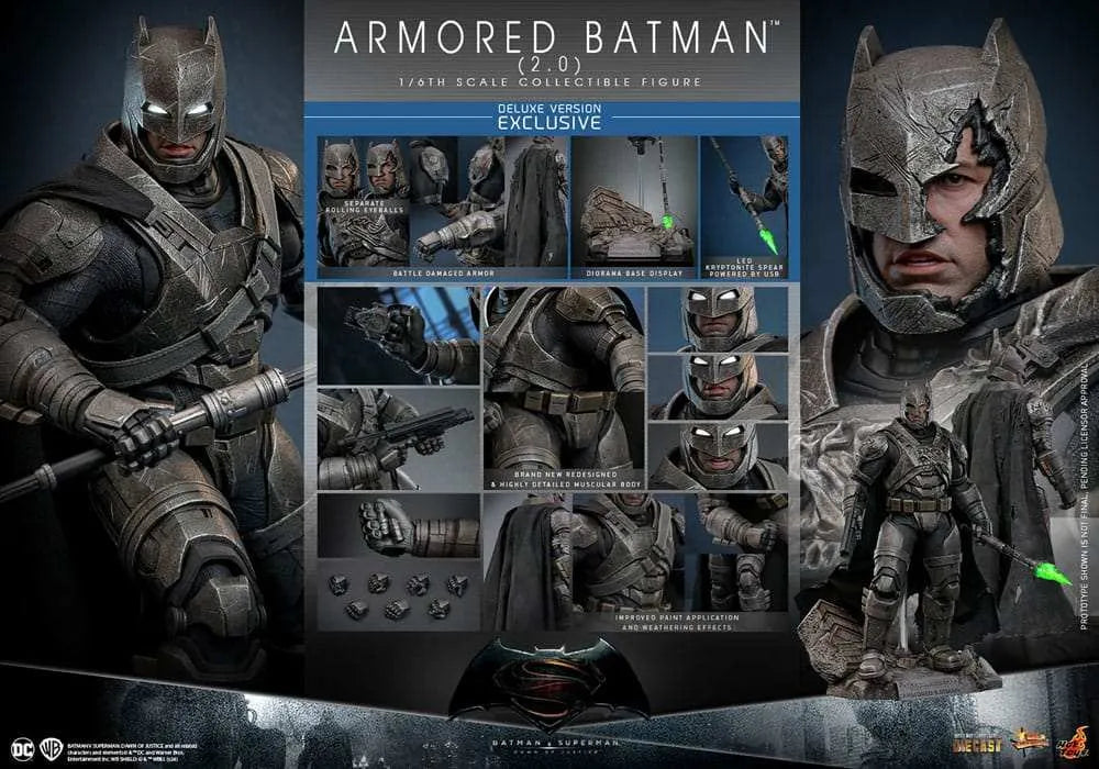 Batman v Superman Dawn of Justice Movie Masterpiece 1/6 Armored Batman 2.0 (Deluxe Version) 33 cm HOT TOYS - Smalltinytoystore