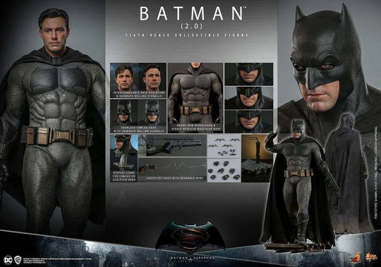 Batman v Superman Dawn of Justice Movie Masterpiece Actionfigur 1/6 Batman 2.0 32 cm HOT TOYS - Smalltinytoystore