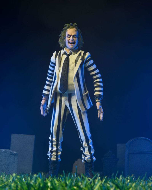 Beetlejuice 1988 Actionfigur Beetlejuice Black and White Striped Suit 18 cm - Smalltinytoystore