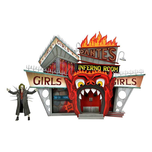 Beetlejuice (1988) Diorama Trenchcoat with Spikes Inferno Room Deluxe Set - Smalltinytoystore