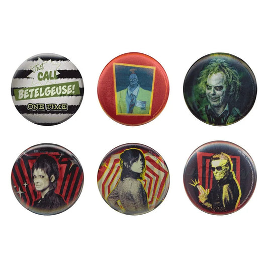 Beetlejuice Ansteck-Buttons 6er-Pack - Smalltinytoystore