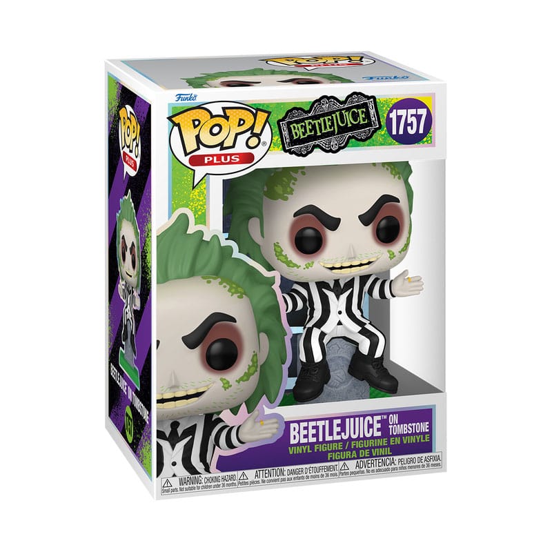 Beetlejuice POP! Plus Movies Vinyl Figur Beetlejuice w/tombstone 9 cm - Smalltinytoystore