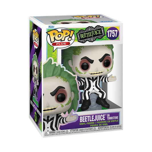 Beetlejuice POP! Plus Movies Vinyl Figur Beetlejuice w/tombstone 9 cm - Smalltinytoystore