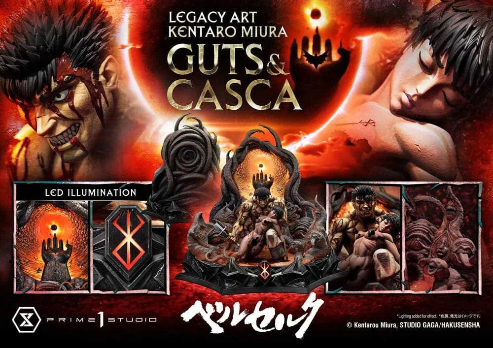 Berserk Ultimate Legacy Art Kentaro Miura Statue 1/4 Guts & Casca 72 cm - Smalltinytoystore