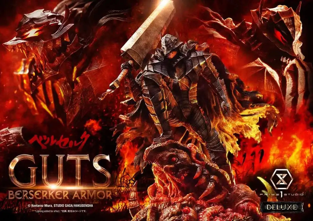 Berserk Ultimate Premium Masterline Series Statue 1/4 Guts, Berserker Armor Grunbeld vs. Guts Deluxe Version 94 cm