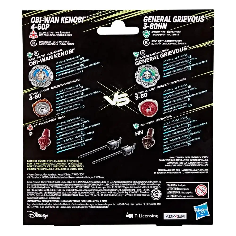 Beyblade X und Star Wars Collab, Obi-Wan Kenobi 4-60P vs. General Grievous 3-80HN