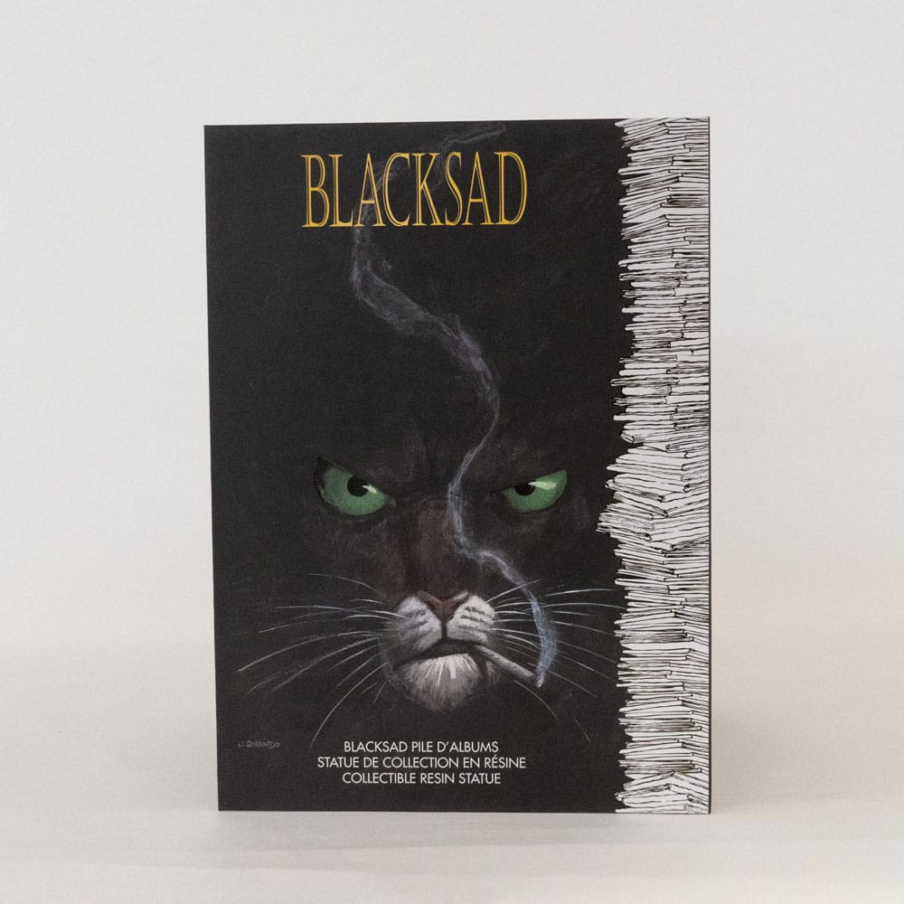 Blacksad: Blacksad on a Pile of Comics Figure - Smalltinytoystore