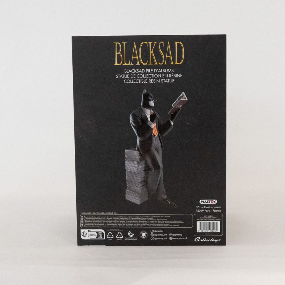 Blacksad: Blacksad on a Pile of Comics Figure - Smalltinytoystore