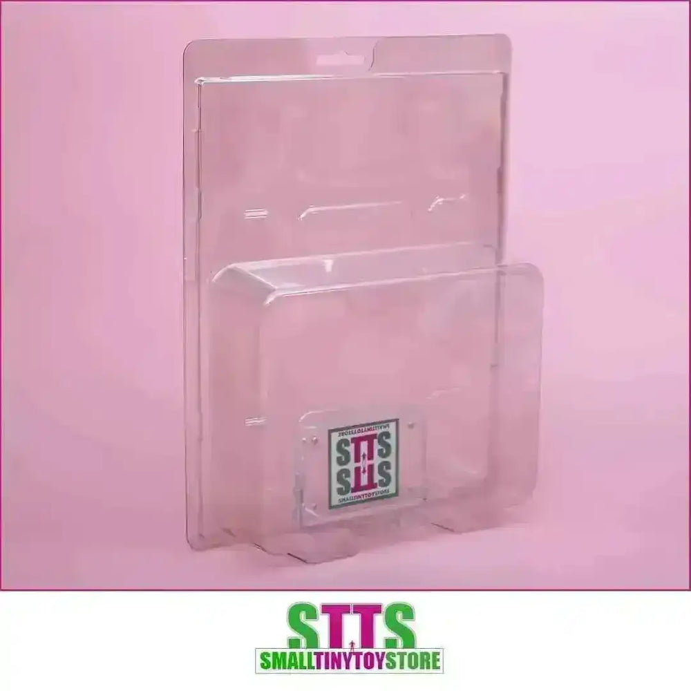 Transparente Blister Clamshell Hülle für Sammlerfiguren, Smalltinytoystore, rosa Hintergrund