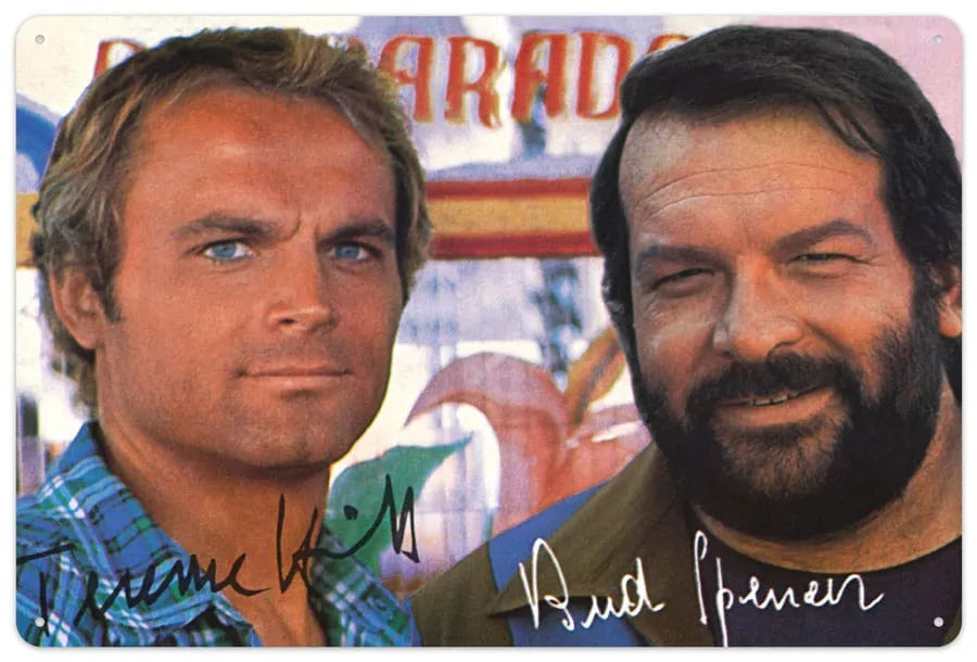 Bud Spencer & Terence Hill Blechschild Autogramm 20 x 30 cm - Smalltinytoystore