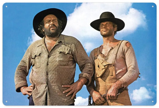 Bud Spencer & Terence Hill Blechschild Blauer Himmel 20 x 30 cm - Smalltinytoystore