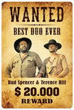 Bud Spencer & Terence Hill Blechschild Wanted 20 x 30 cm - Smalltinytoystore