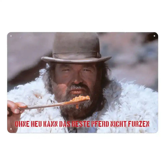 Bud Spencer Blechschild Bohnen 20 x 30 cm - Smalltinytoystore