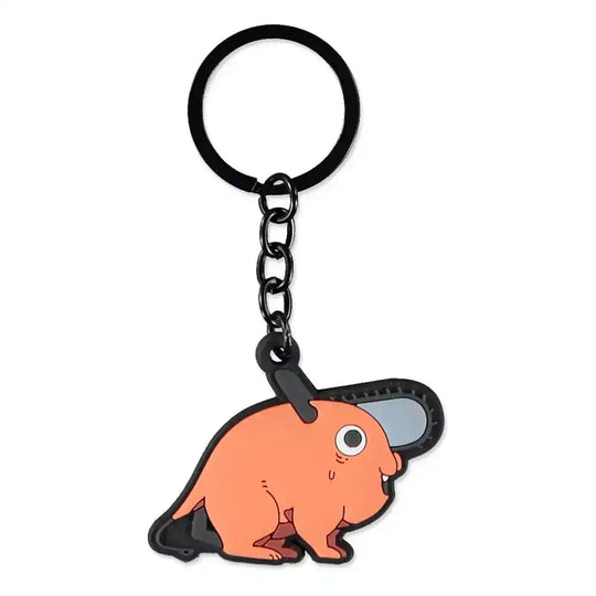 Chainsaw Man Gummi-Schlüsselanhänger Pochita Sitting - Smalltinytoystore
