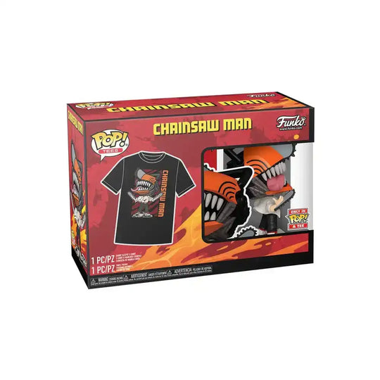 Chainsaw Man POP! & Tee Vinyl Figur & T-Shirt Set Chainsaw Man Leaping Größe M - Smalltinytoystore