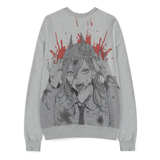 Chainsaw Man Pullover Power Grey Melange Größe M - Smalltinytoystore