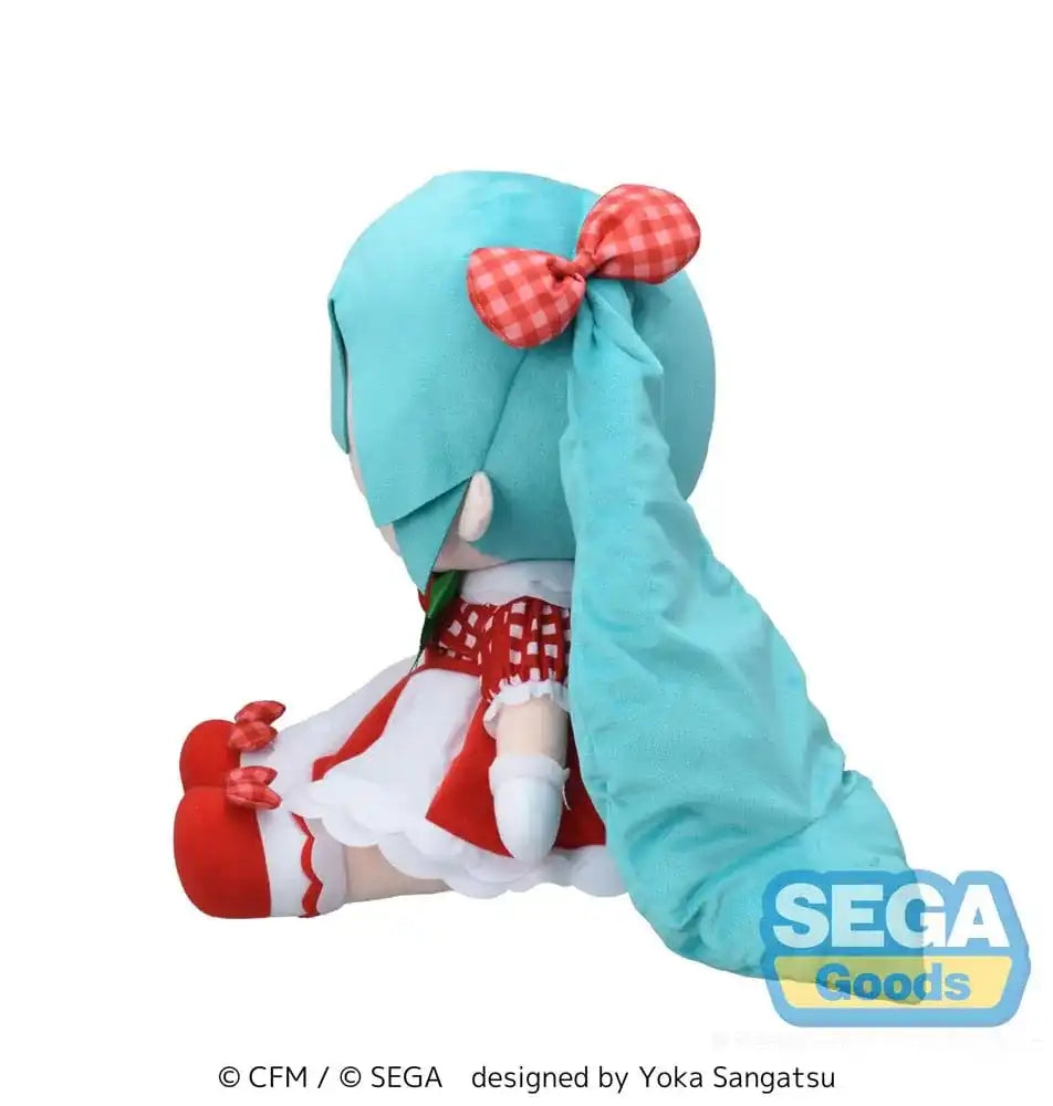 Character Vocal Series 01: Hatsune Miku Fuwa Petit Plüschfigur Hatsune Miku x Love and Berry Dress Up and Dance! Lovely Strawberry 40 cm - Smalltinytoystore