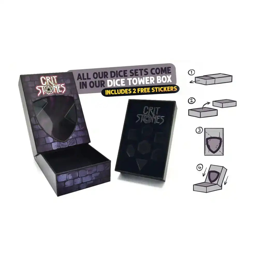 CritStones Liquid Core Würfel Set Orbital Tide (silver ink) (7) - Smalltinytoystore