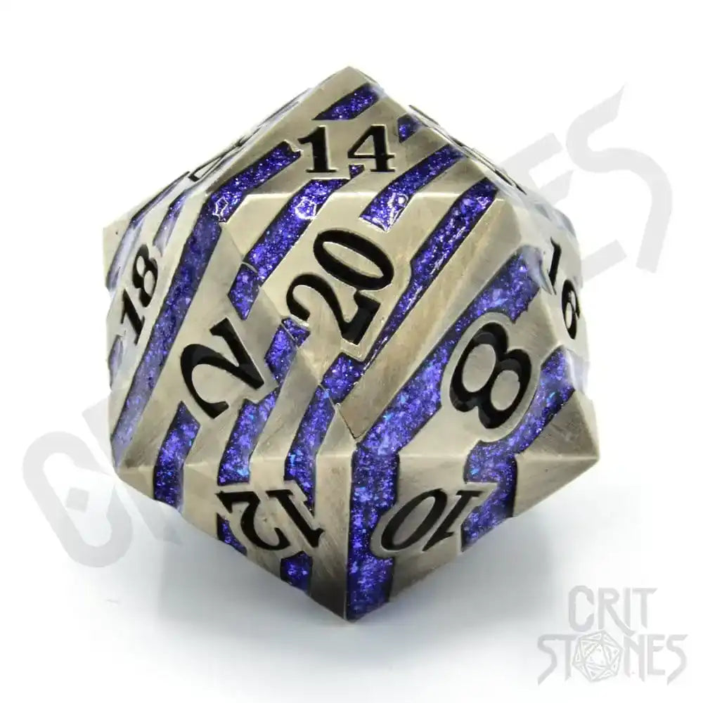 CritStones Metal Würfel D20 Engraved Elder 3 cm