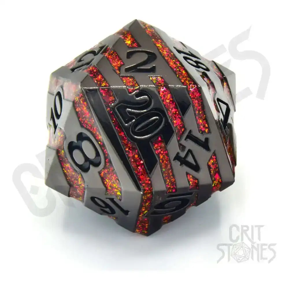 CritStones Metal Würfel D20 Pyroblade 3 cm - Smalltinytoystore
