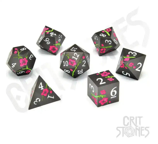 CritStones Metal Würfel Set Nighttime Blossom (7)