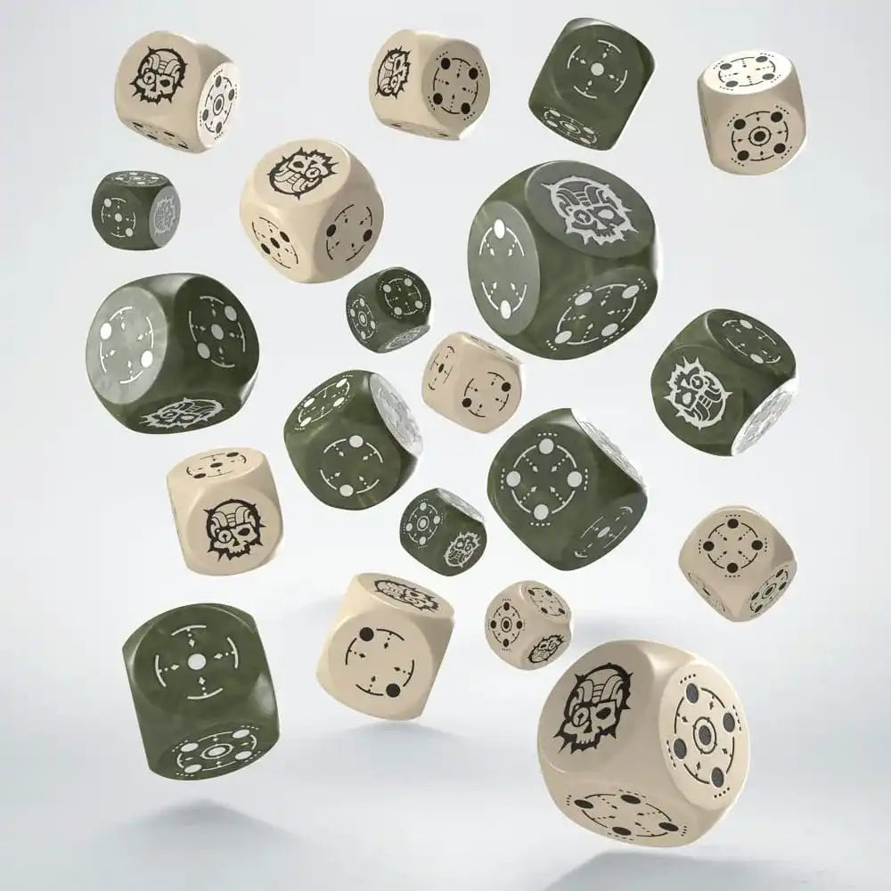 Crosshairs Compact D6 Würfel Set Beige&Olive (20) - Smalltinytoystore