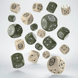 Crosshairs Compact D6 Würfel Set Beige&Olive (20) - Smalltinytoystore