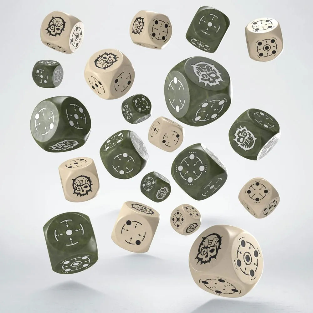 Crosshairs Compact D6 Würfel Set Beige&Olive (20) - Smalltinytoystore