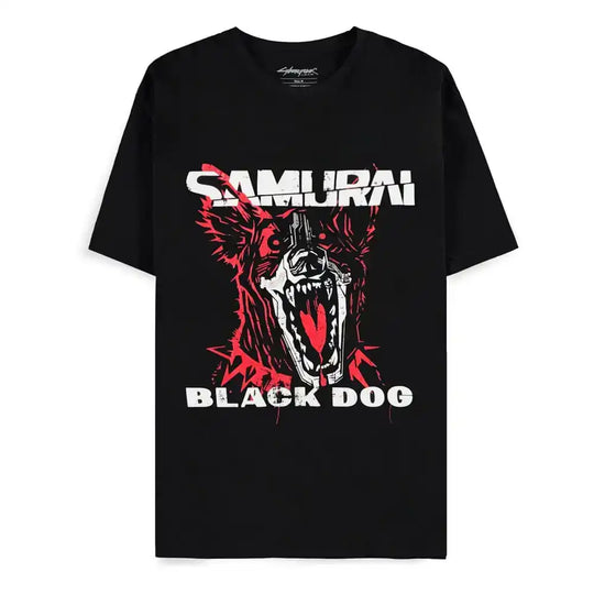 Cyberpunk 2077 T-Shirt Black Dog Samurai Album Art Größe S - Smalltinytoystore