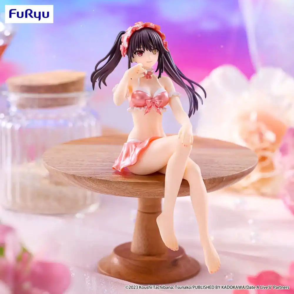 Date A Live V Noodle Stopper PVC Statue Kurumi Tokisaki Swimsuit Pastel Red Color Ver. 15 cm - Smalltinytoystore