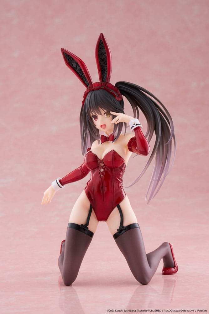 Date A Live V PVC Statue Desktop Cute Figure Kurumi Tokisaki Bunny Ver. 13 cm - Smalltinytoystore