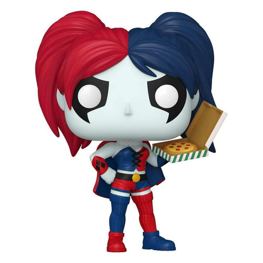 DC Comics: Harley Quinn Takeover POP! Heroes Vinyl Figur Harley with Pizza 9 cm - Smalltinytoystore