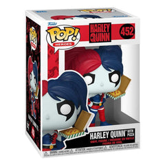 DC Comics: Harley Quinn Takeover POP! Heroes Vinyl Figur Harley with Pizza 9 cm - Smalltinytoystore
