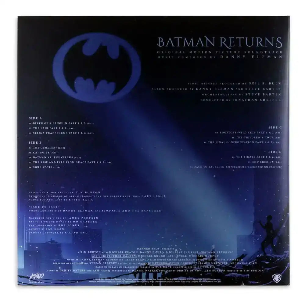 DC Comics Original Motion Picture Soundtrack by Danny Elfman Batman Returns Vinyl 2xLP - Smalltinytoystore