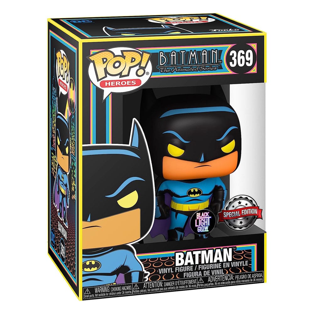 DC Comics POP! Heroes Vinyl Figur Batman(Black Light) 9 cm - Smalltinytoystore