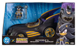 DC x Sonic - The Hedgehog Actionfigur mit Fahrzeug Shadow Batman & Batmobile 6 cm