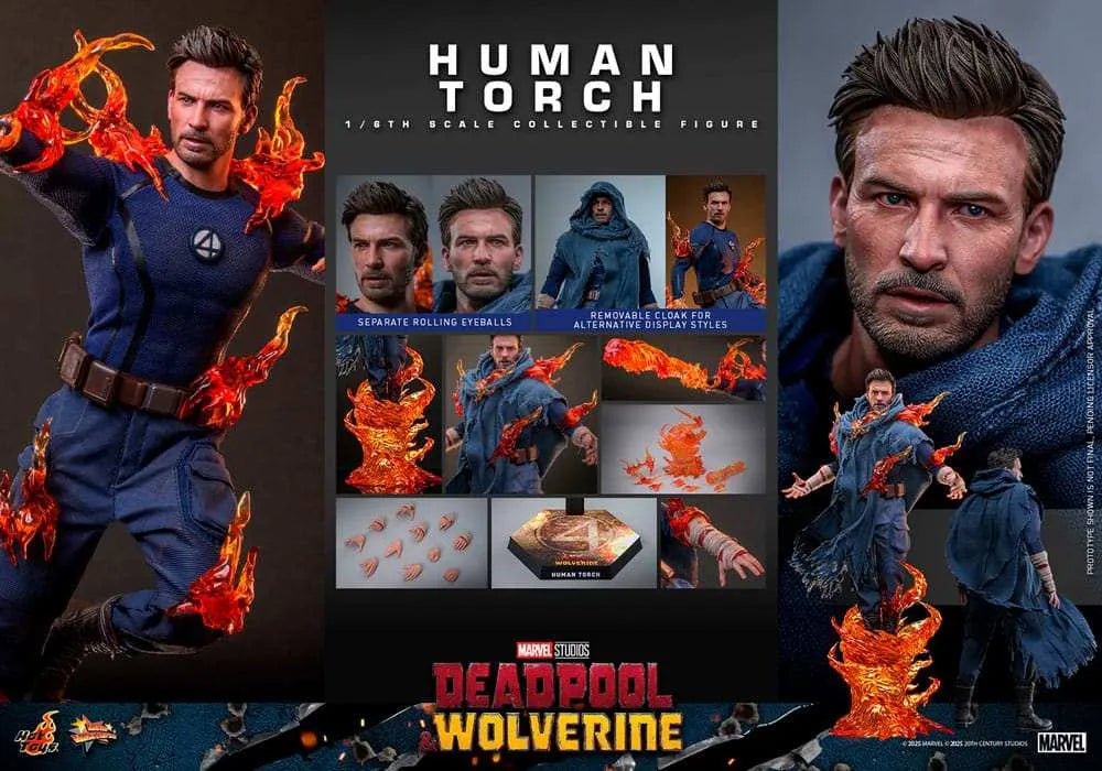 Deadpool & Wolverine Movie Masterpiece 1/6 Human Torch HOT TOYS - Smalltinytoystore
