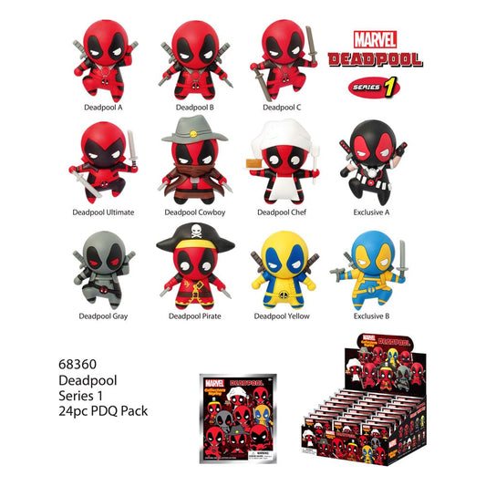 Deadpool PVC-Taschenanhänger Serie 1 Display (24) - Smalltinytoystore
