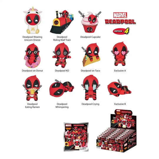 Deadpool PVC-Taschenanhänger Series 4 Display (24) - Smalltinytoystore