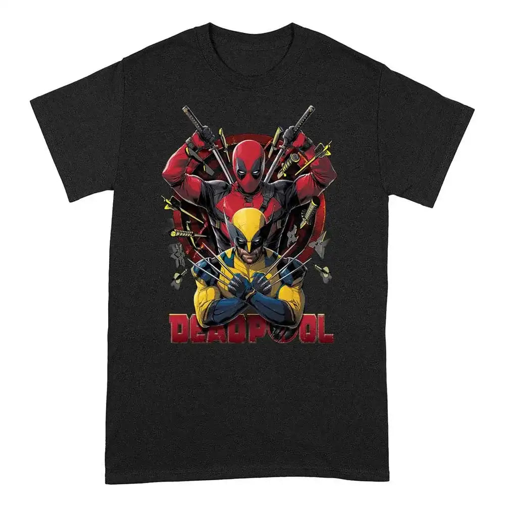 Deadpool T-Shirt Deadpool And Wolverine Pose Größe M - Smalltinytoystore