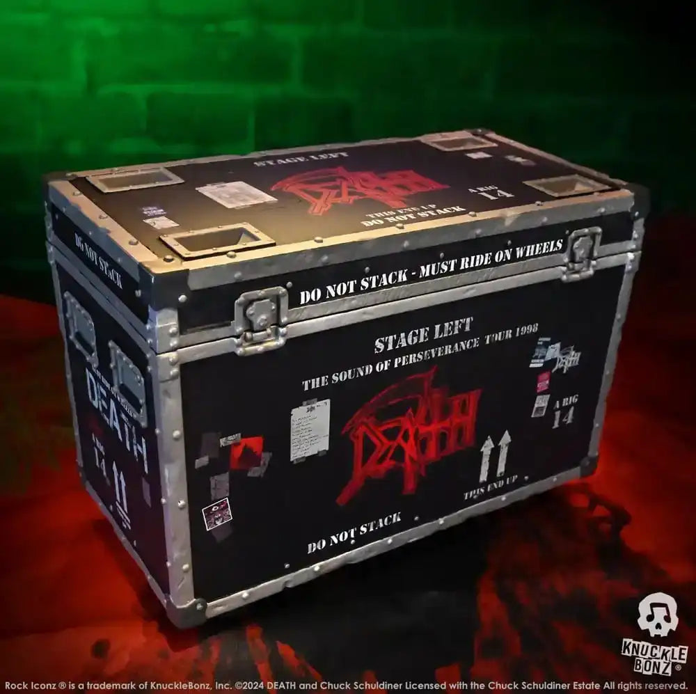 Death Rock Ikonz On Tour Road Case Statue & Bühnenhintergrund Set The Sound of Perseverance Tour 1998 - Smalltinytoystore