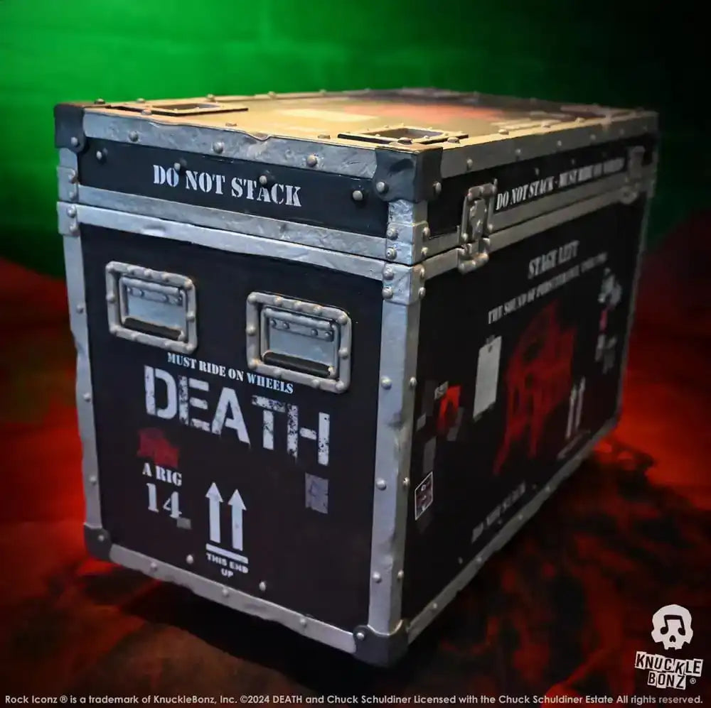 Death Rock Ikonz On Tour Road Case Statue & Bühnenhintergrund Set The Sound of Perseverance Tour 1998 - Smalltinytoystore