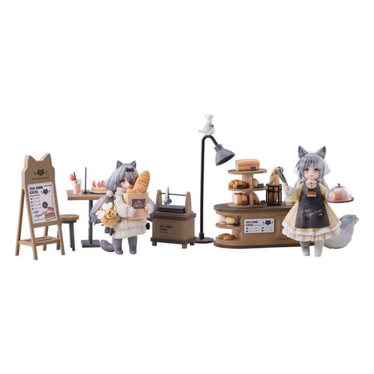 Decorated Life Collection PVC Statue Tea Time Cats - Cat Town Bakery Staff & Customer Set 12 cm - Smalltinytoystore