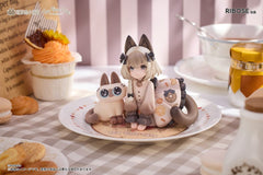 Decorated Life Collection PVC Statue Tea Time Cats x Siamese Cat Azuki-san Friendship Collaboration Exclusive Set 18 cm - Smalltinytoystore