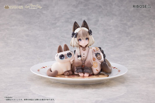 Decorated Life Collection PVC Statue Tea Time Cats x Siamese Cat Azuki-san Friendship Collaboration Exclusive Set 18 cm - Smalltinytoystore