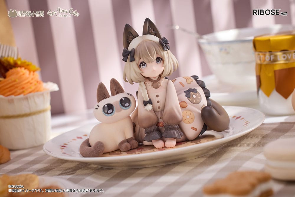 Decorated Life Collection PVC Statue Tea Time Cats x Siamese Cat Azuki-san Friendship Collaboration Exclusive Set 18 cm - Smalltinytoystore