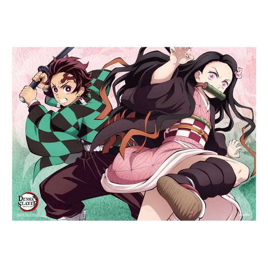 Demon Slayer: Kimetsu no Yaiba Fabric Poster Tanjiro And Nezuko 84 x 118 cm - Smalltinytoystore
